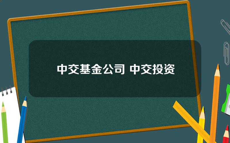 中交基金公司 中交投资